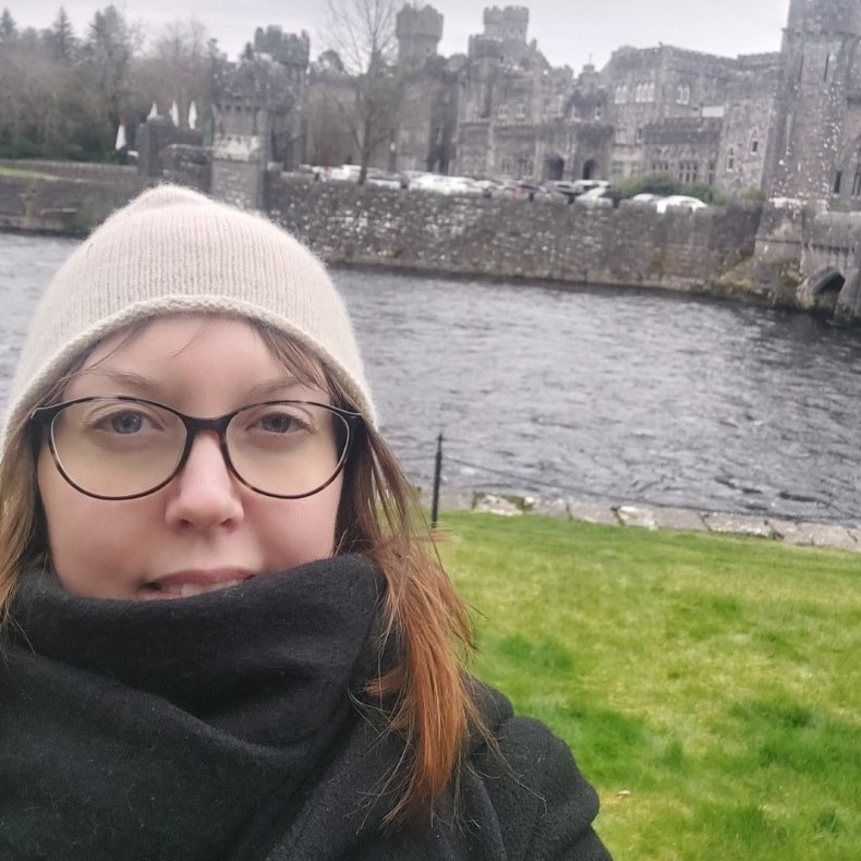 Malin Curley Azets employee in front of castle